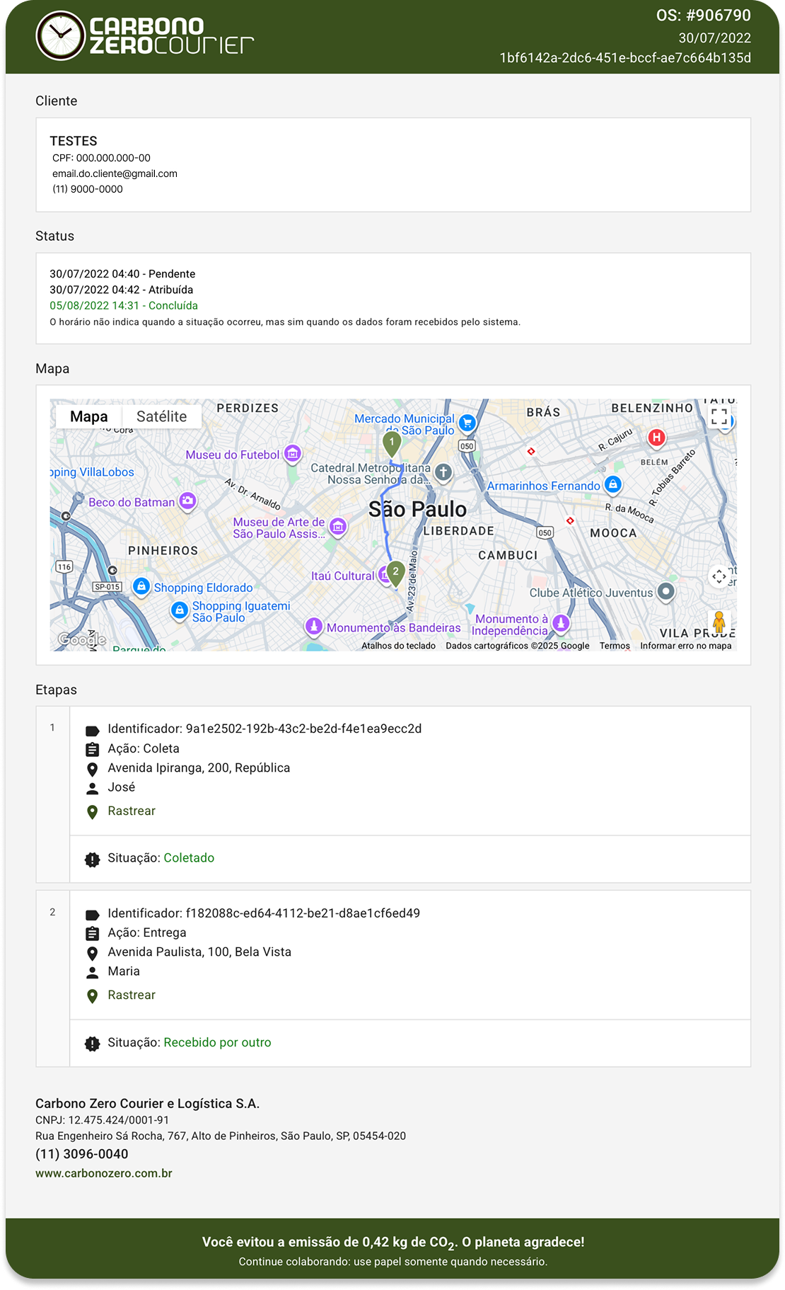 Protocolo digital de entrega